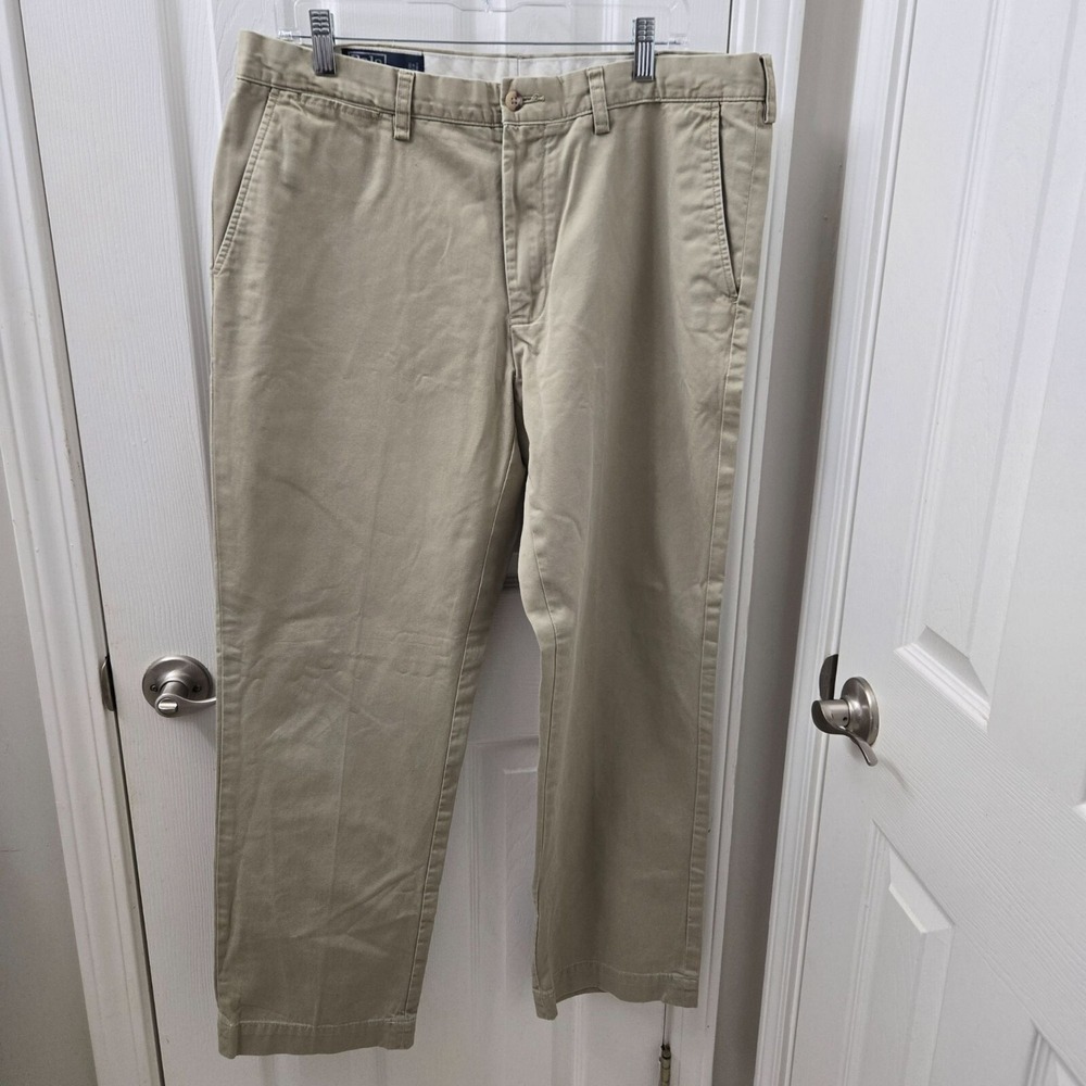 Polo Ralph Lauren Preston Mens Khaki Pants 36x30 100% Cotton Classic Fit